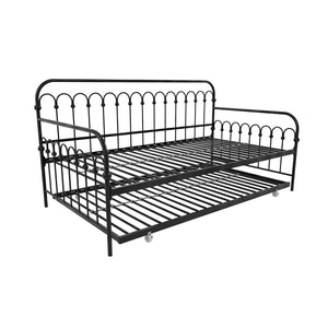Novogratz Bright Pop Metal Daybed with Trundle - Black - Twin