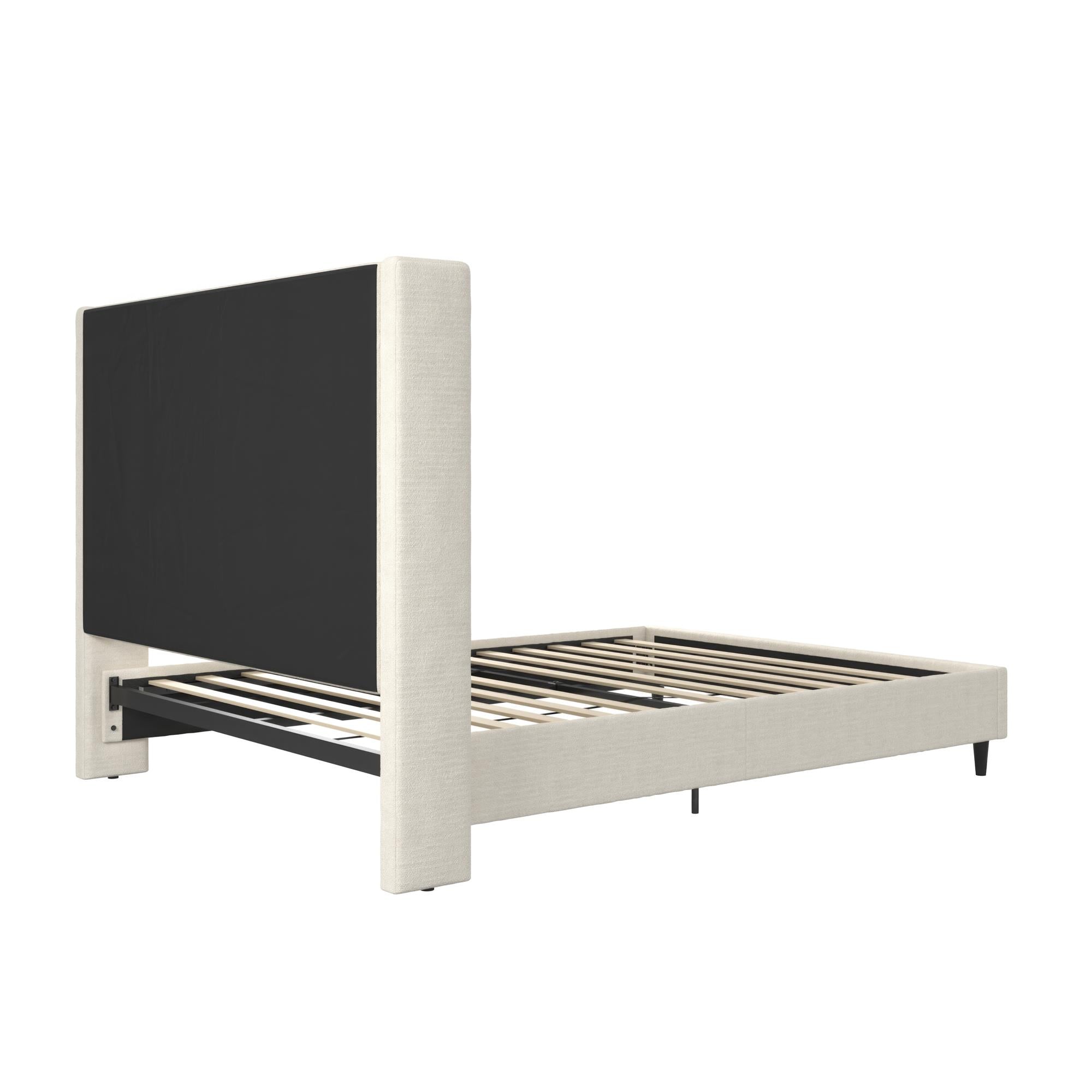 DHP Eveline Upholstered Wingback Bed - Ivory Boucle - Queen