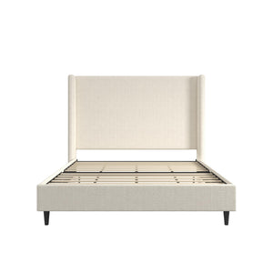 DHP Eveline Upholstered Wingback Bed - Ivory Boucle - Queen