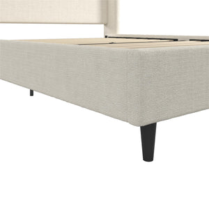 DHP Eveline Upholstered Wingback Bed - Ivory Boucle - Queen