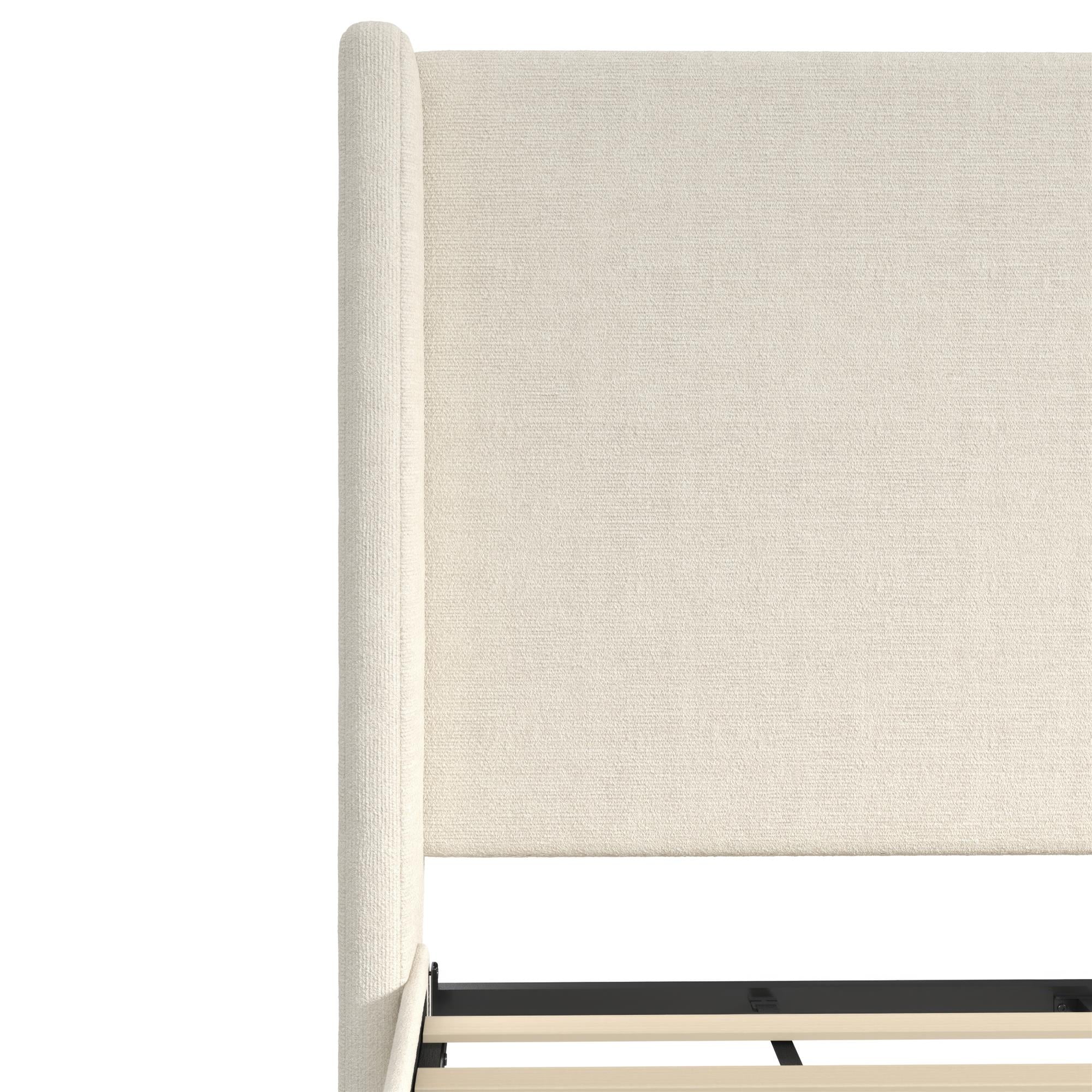 DHP Eveline Upholstered Wingback Bed - Ivory Boucle - Queen