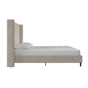 DHP Eveline Upholstered Wingback Bed - Soft Woven Light Gray - Queen