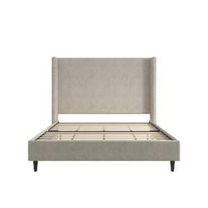 DHP Eveline Upholstered Wingback Bed - Soft Woven Light Gray - Queen