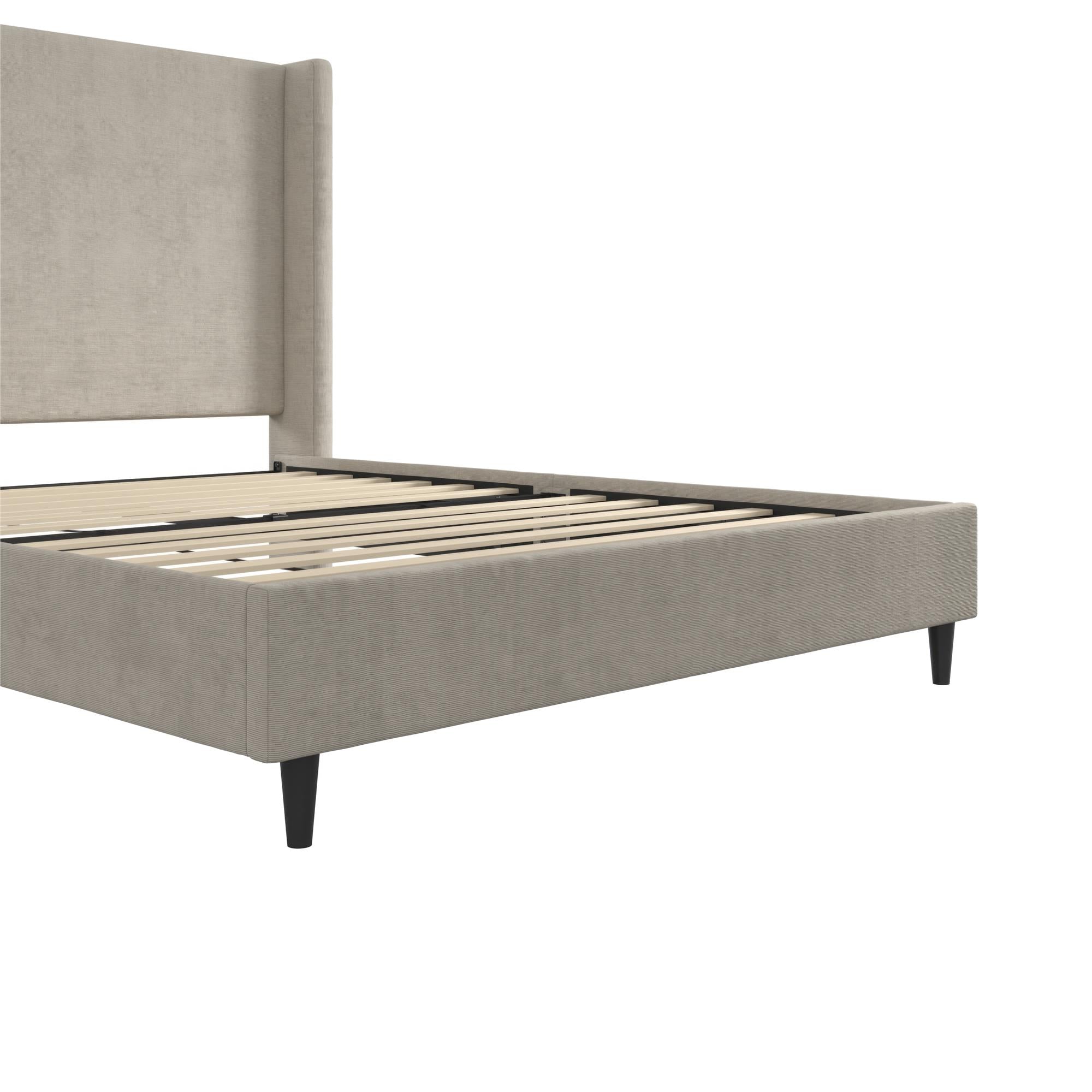 DHP Eveline Upholstered Wingback Bed - Soft Woven Light Gray - Queen