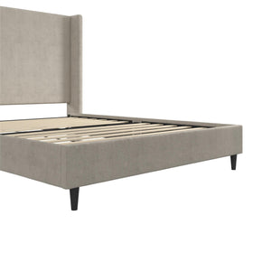 DHP Eveline Upholstered Wingback Bed - Soft Woven Light Gray - Queen