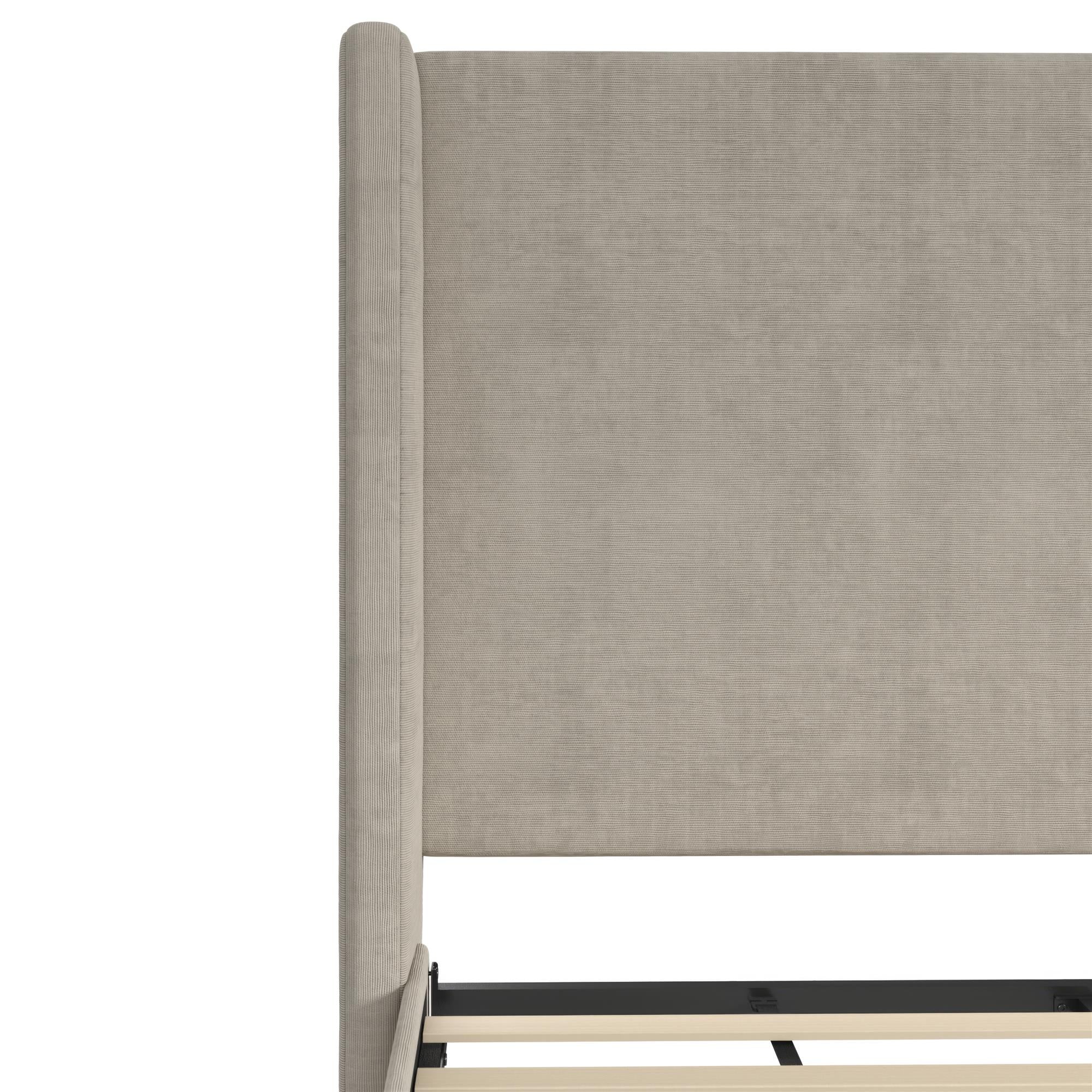 DHP Eveline Upholstered Wingback Bed - Soft Woven Light Gray - Queen