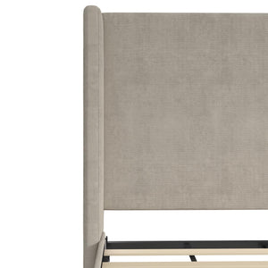 DHP Eveline Upholstered Wingback Bed - Soft Woven Light Gray - Queen