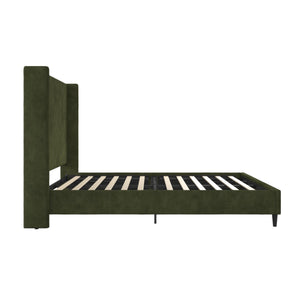 DHP Eveline Upholstered Wingback Bed - Soft Woven Green - Queen