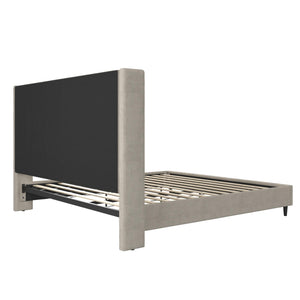 DHP Eveline Upholstered Wingback Bed - Soft Woven Light Gray - King
