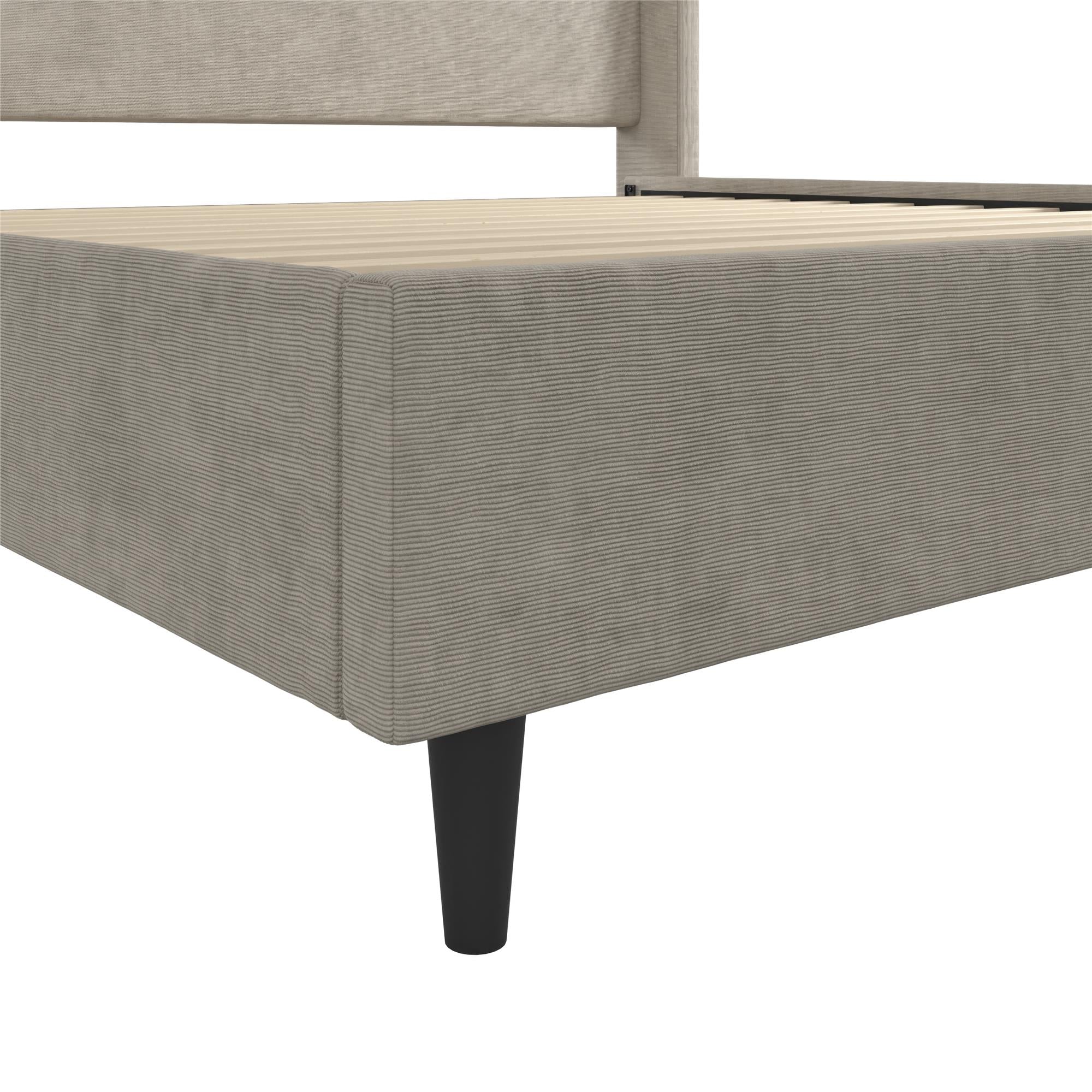 DHP Eveline Upholstered Wingback Bed - Soft Woven Light Gray - King