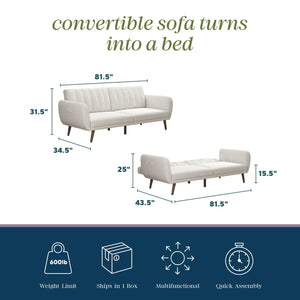 Novogratz Brittany Futon Sofa Bed - Ivory