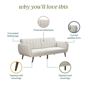 Novogratz Brittany Futon Sofa Bed - Ivory