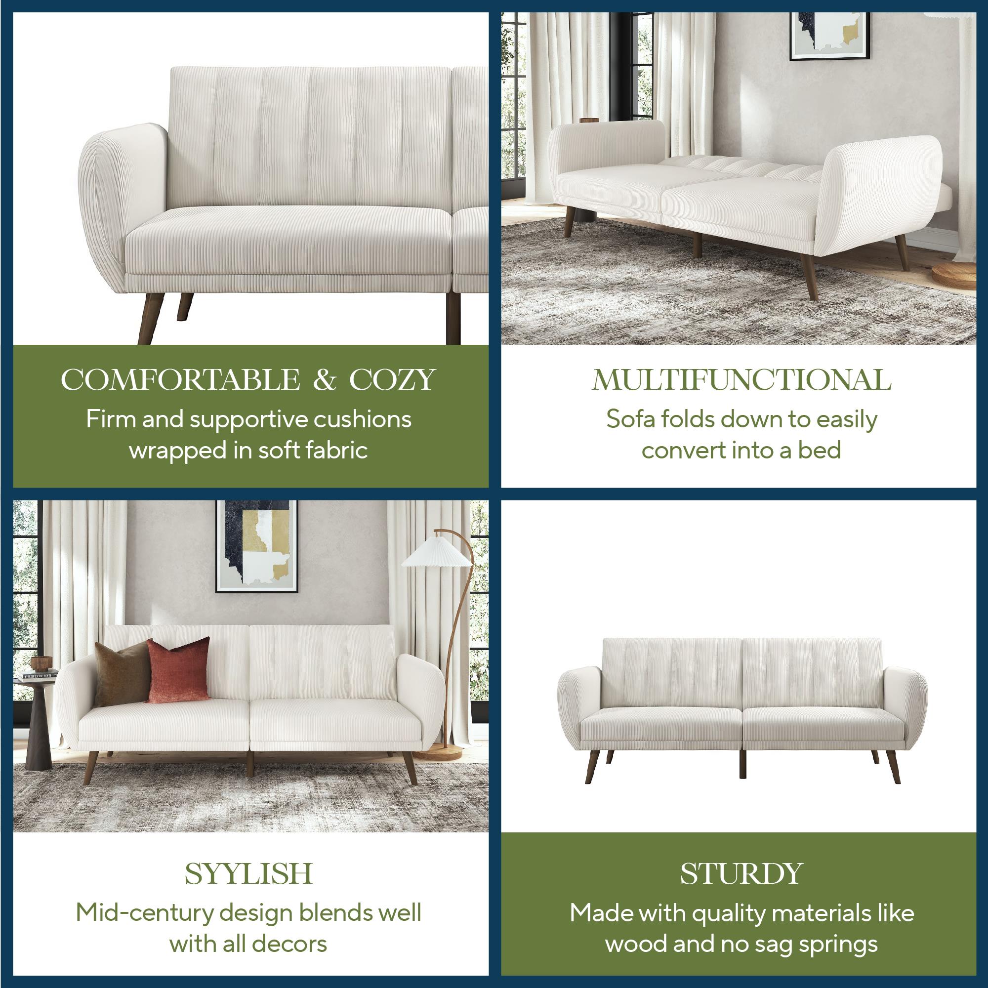 Novogratz Brittany Futon Sofa Bed - Ivory