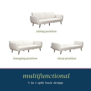 Novogratz Brittany Futon Sofa Bed - Ivory Boucle