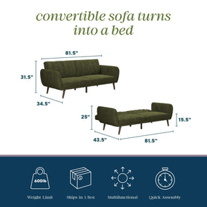 Novogratz Brittany Futon Sofa Bed - Sage Green