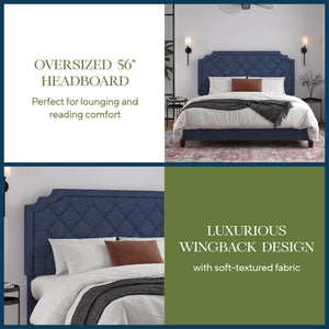 Novogratz Eloise Upholstered  Bed - Navy - King