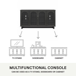 Ameriwood Home Multi-Use Console Cabinet for 65' TVs - Black Oak