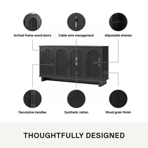 Ameriwood Home Multi-Use Console Cabinet for 65' TVs - Black Oak