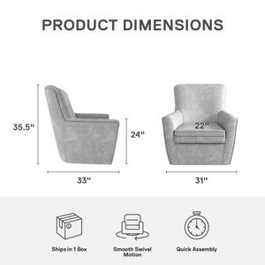 DHP Binx Swivel Accent Chair - Gray - 1-Seater