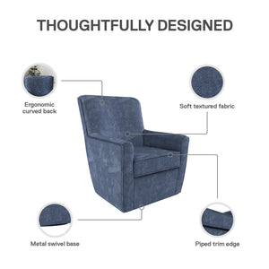 DHP Binx Swivel Accent Chair - Navy - 1-Seater