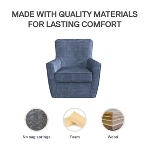 DHP Binx Swivel Accent Chair - Navy - 1-Seater