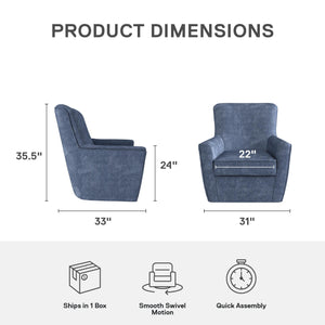 DHP Binx Swivel Accent Chair - Navy - 1-Seater