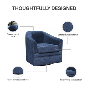 DHP Remily Swivel Accent Chair - Navy - 1-Seater