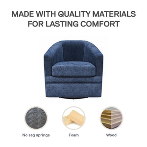 DHP Remily Swivel Accent Chair - Navy - 1-Seater