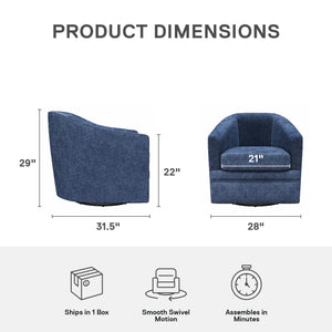 DHP Remily Swivel Accent Chair - Navy - 1-Seater