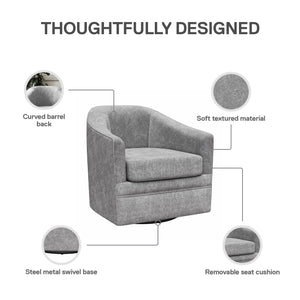DHP Remily Swivel Accent Chair - Gray - 1-Seater