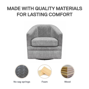 DHP Remily Swivel Accent Chair - Gray - 1-Seater
