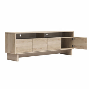 RealRooms Nivelle 4-Door TV Stand Console for TVs up to 75" - Blonde Oak