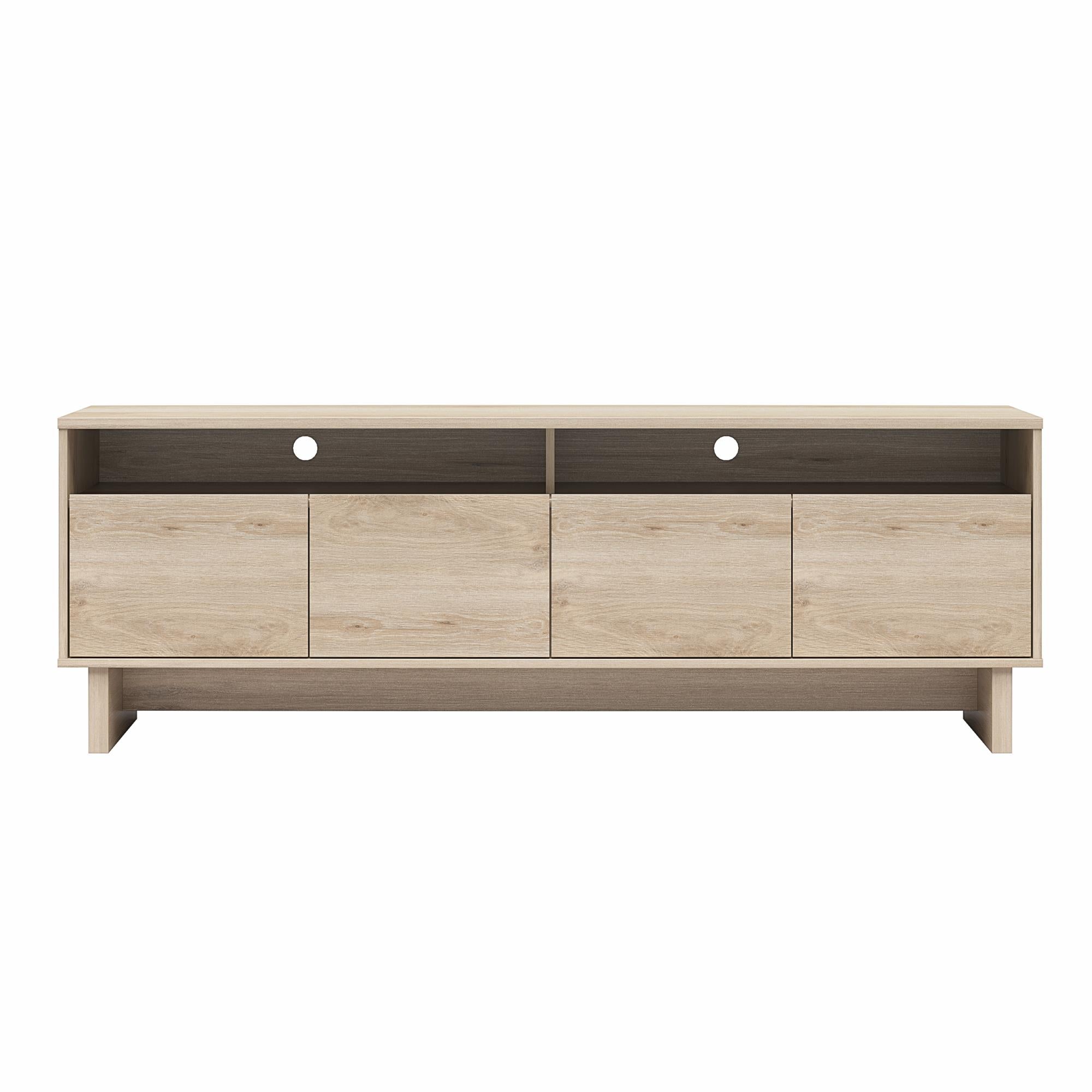 RealRooms Nivelle 4-Door TV Stand Console for TVs up to 75" - Blonde Oak
