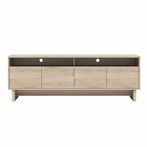 RealRooms Nivelle 4-Door TV Stand Console for TVs up to 75" - Blonde Oak