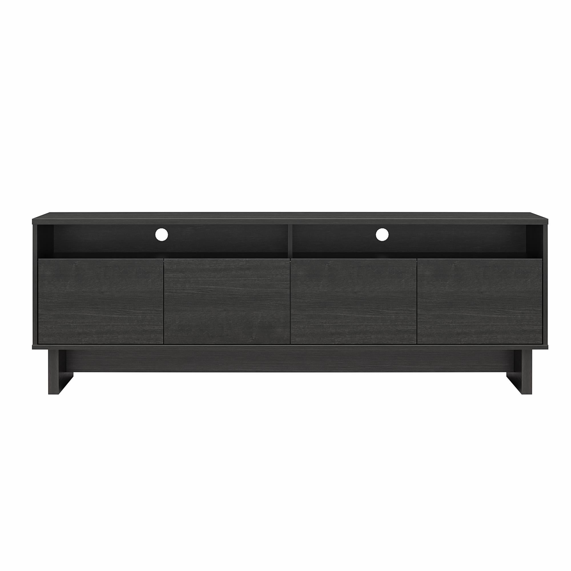 RealRooms Nivelle 4-Door TV Stand Console for TVs up to 75" - Black Oak