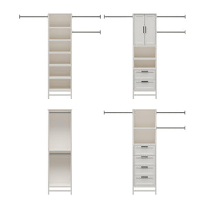 Systembuild Evolution Luxe Wardrobe Closet Organizer 4-Piece Bundle - Ivory Oak