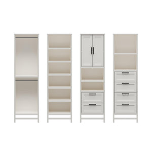 Systembuild Evolution Luxe Wardrobe Closet Organizer 4-Piece Bundle - Ivory Oak