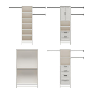 Systembuild Evolution Luxe Wide Wardrobe Closet Organizer 4-Piece Bundle - Ivory Oak