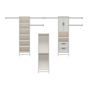 Systembuild Evolution Luxe Wardrobe Closet Organizer 3-Piece Bundle - Ivory Oak
