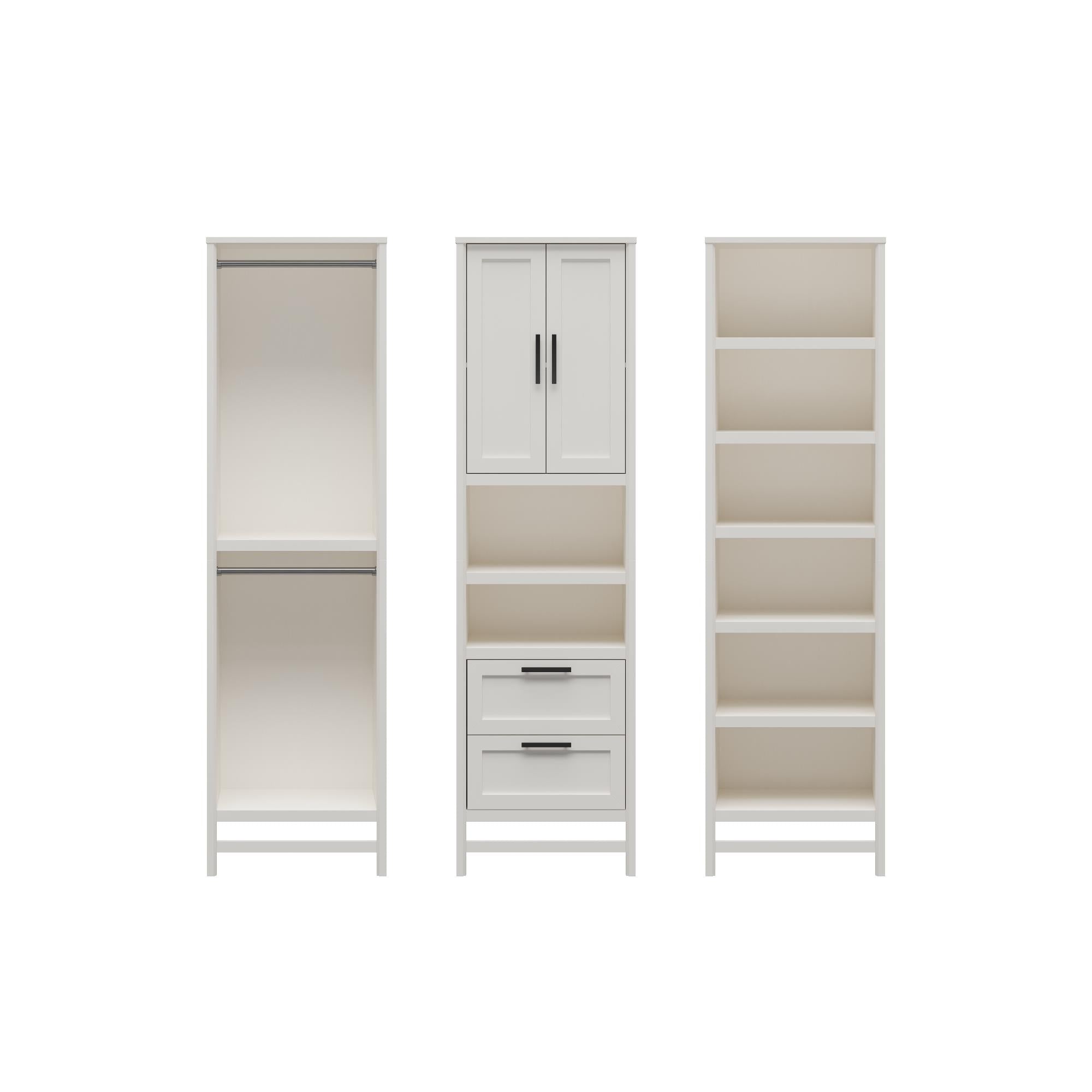 Systembuild Evolution Luxe Wardrobe Closet Organizer 3-Piece Bundle - Ivory Oak