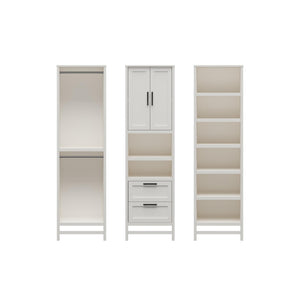 Systembuild Evolution Luxe Wardrobe Closet Organizer 3-Piece Bundle - Ivory Oak
