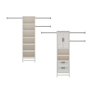 Systembuild Evolution Luxe Wardrobe Closet Organizer 2-Piece Bundle - Ivory Oak