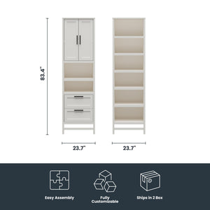 Systembuild Evolution Luxe Wardrobe Closet Organizer 2-Piece Bundle - Ivory Oak