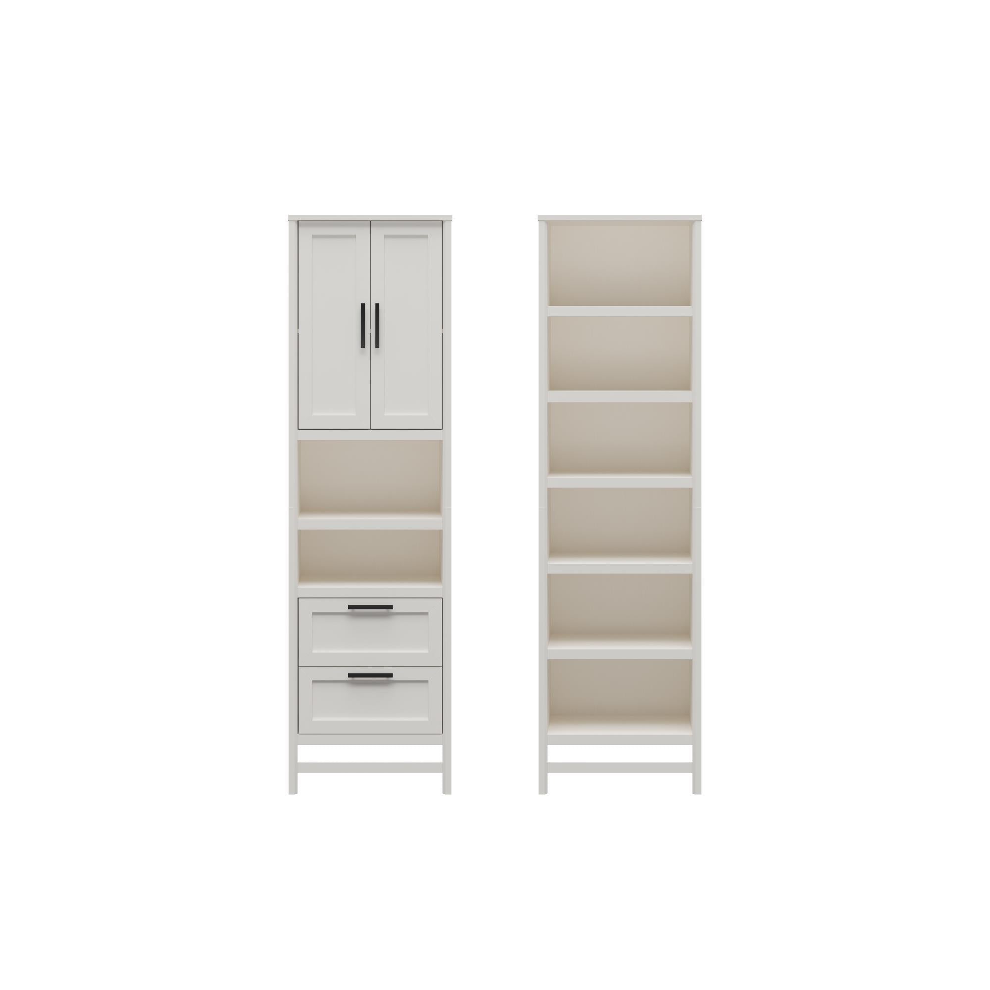 Systembuild Evolution Luxe Wardrobe Closet Organizer 2-Piece Bundle - Ivory Oak
