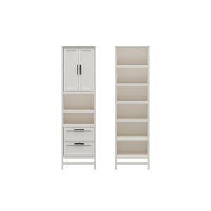 Systembuild Evolution Luxe Wardrobe Closet Organizer 2-Piece Bundle - Ivory Oak