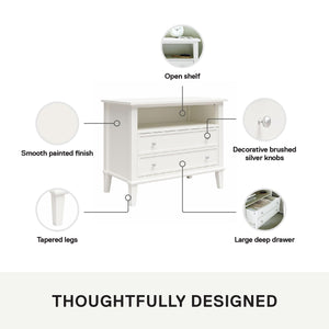 Ameriwood Home Franklin Wide Nightstand with Drawer - White