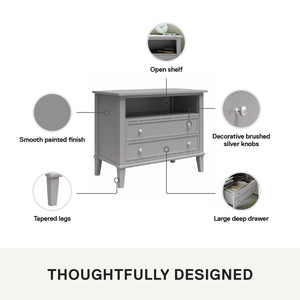 Ameriwood Home Franklin Wide Nightstand with Drawer - Gray