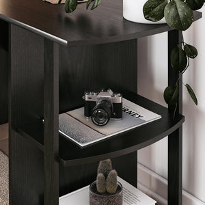 Ameriwood Home Dominic L-Desk with Side Storage Bookshelves - Black Oak