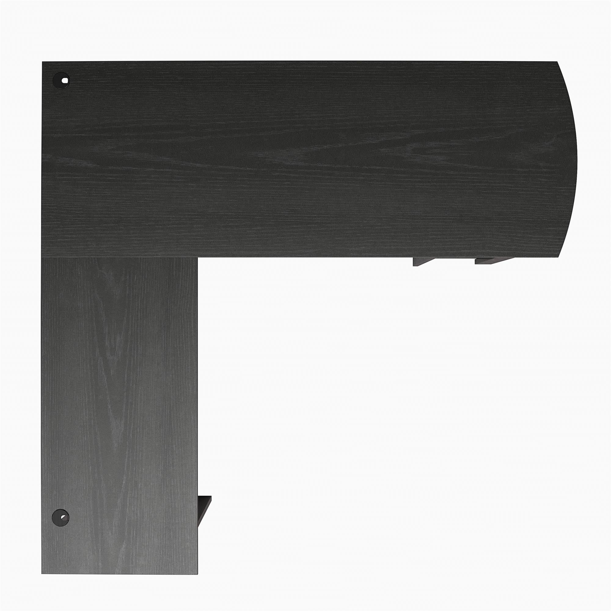 Ameriwood Home Dominic L-Desk with Side Storage Bookshelves - Black Oak