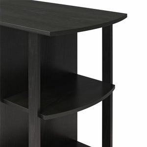 Ameriwood Home Dominic L-Desk with Side Storage Bookshelves - Black Oak